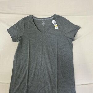 HUE Gray Sleepwear V-Neck T-Shirt Dress | Women's Medium | NWT